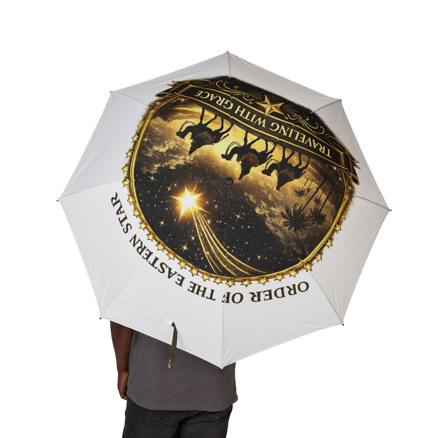Traveling With Grace Foldable Umbrella— Nativity Design