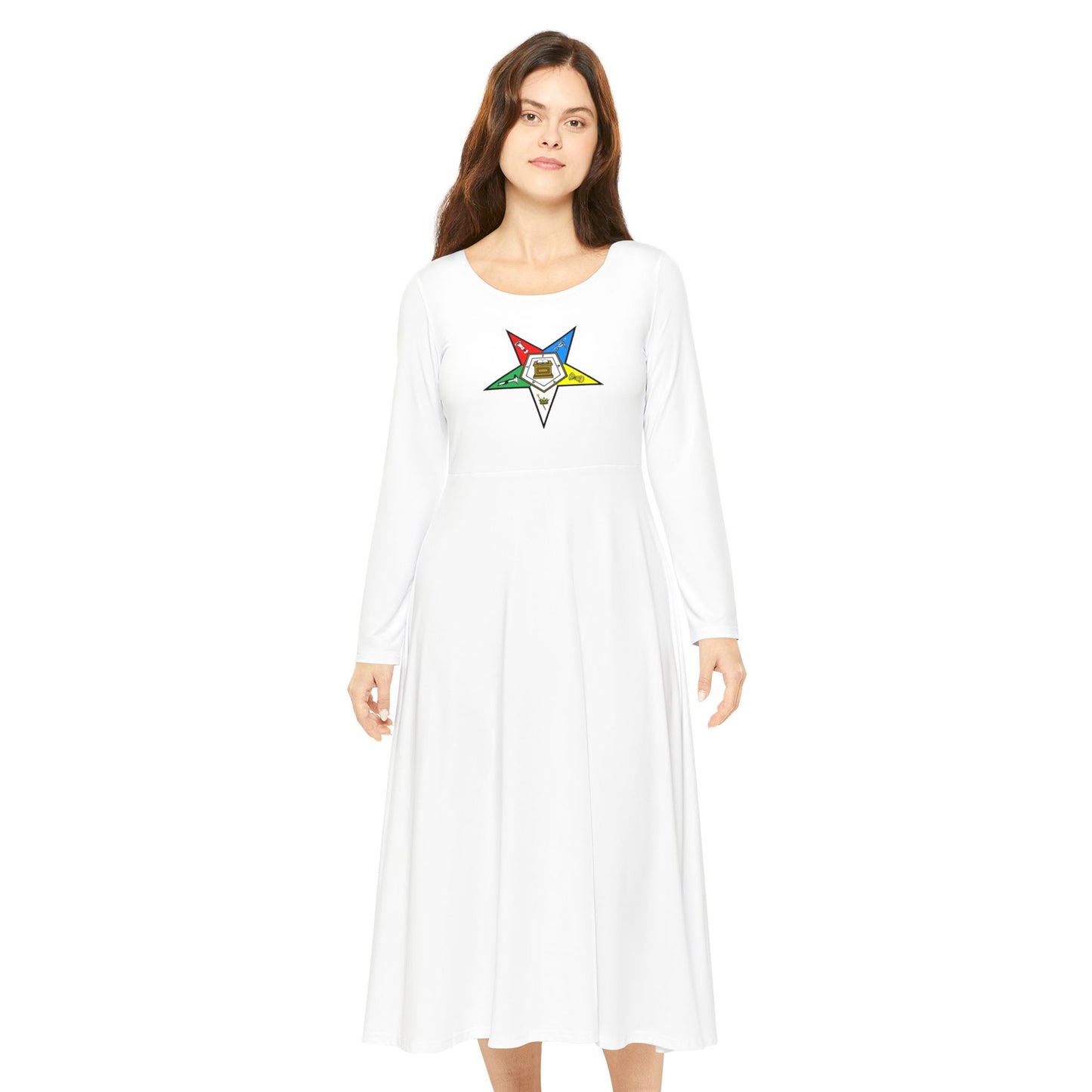 White Star Emblem Dress - Flowing A-Line