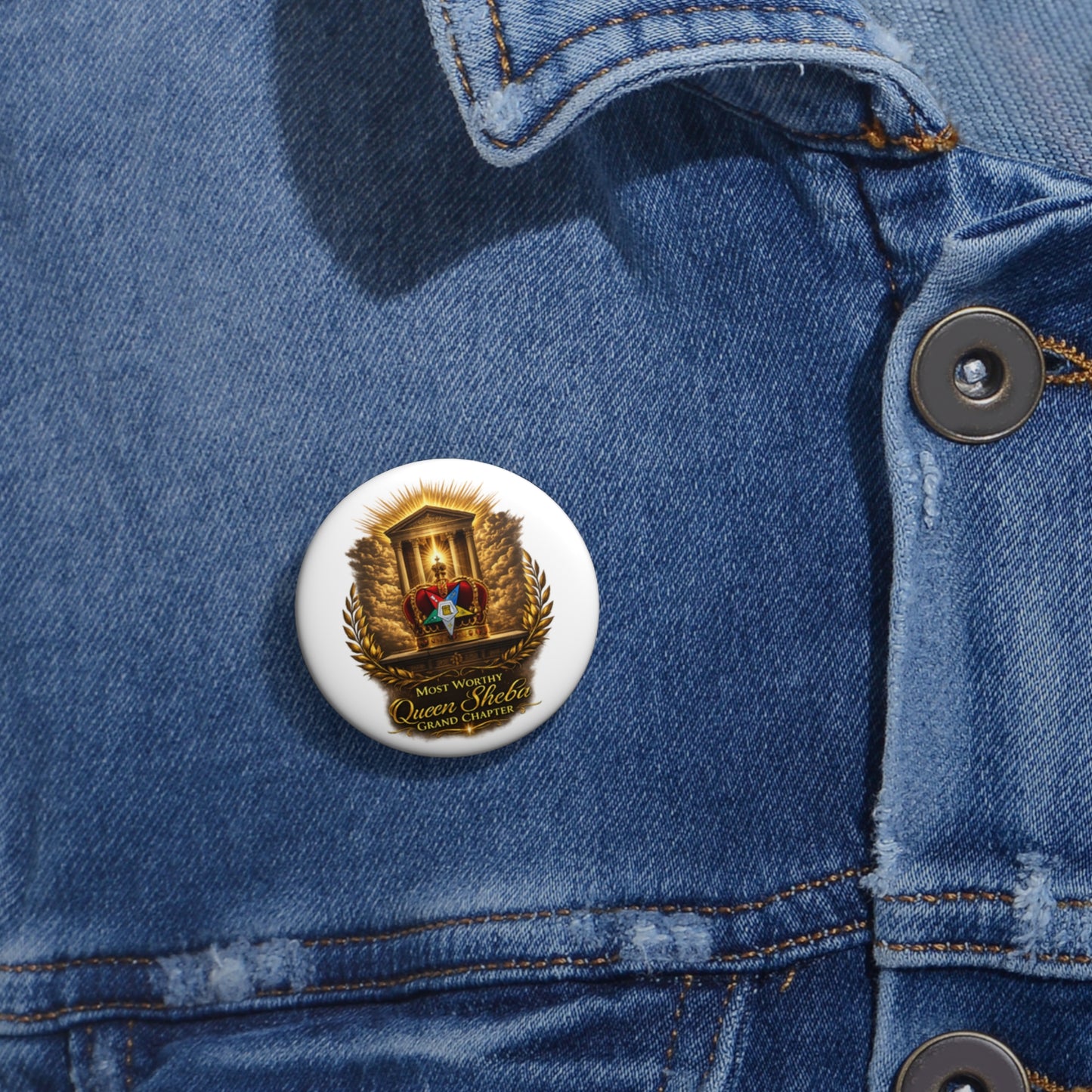 Queen Sheba Pin Button