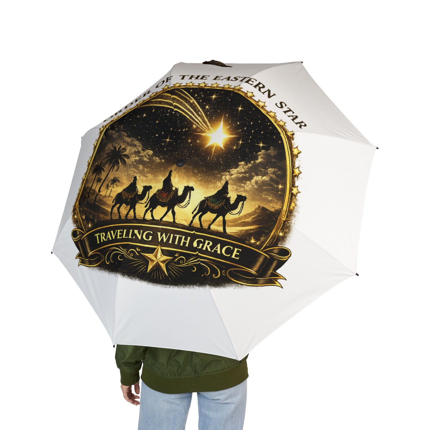 Traveling With Grace Foldable Umbrella— Nativity Design