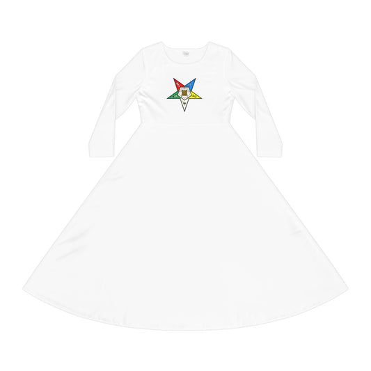 White Star Emblem Dress - Flowing A-Line